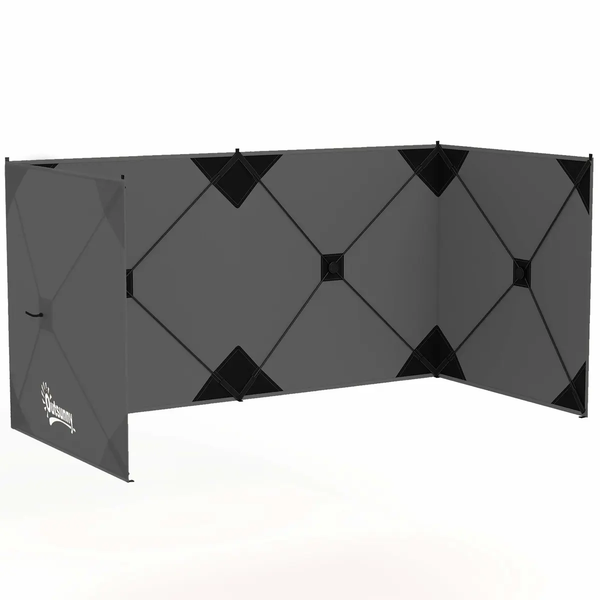 Campingvindskjerm – 480x120 cm, mørkegrå, hurtigmontering