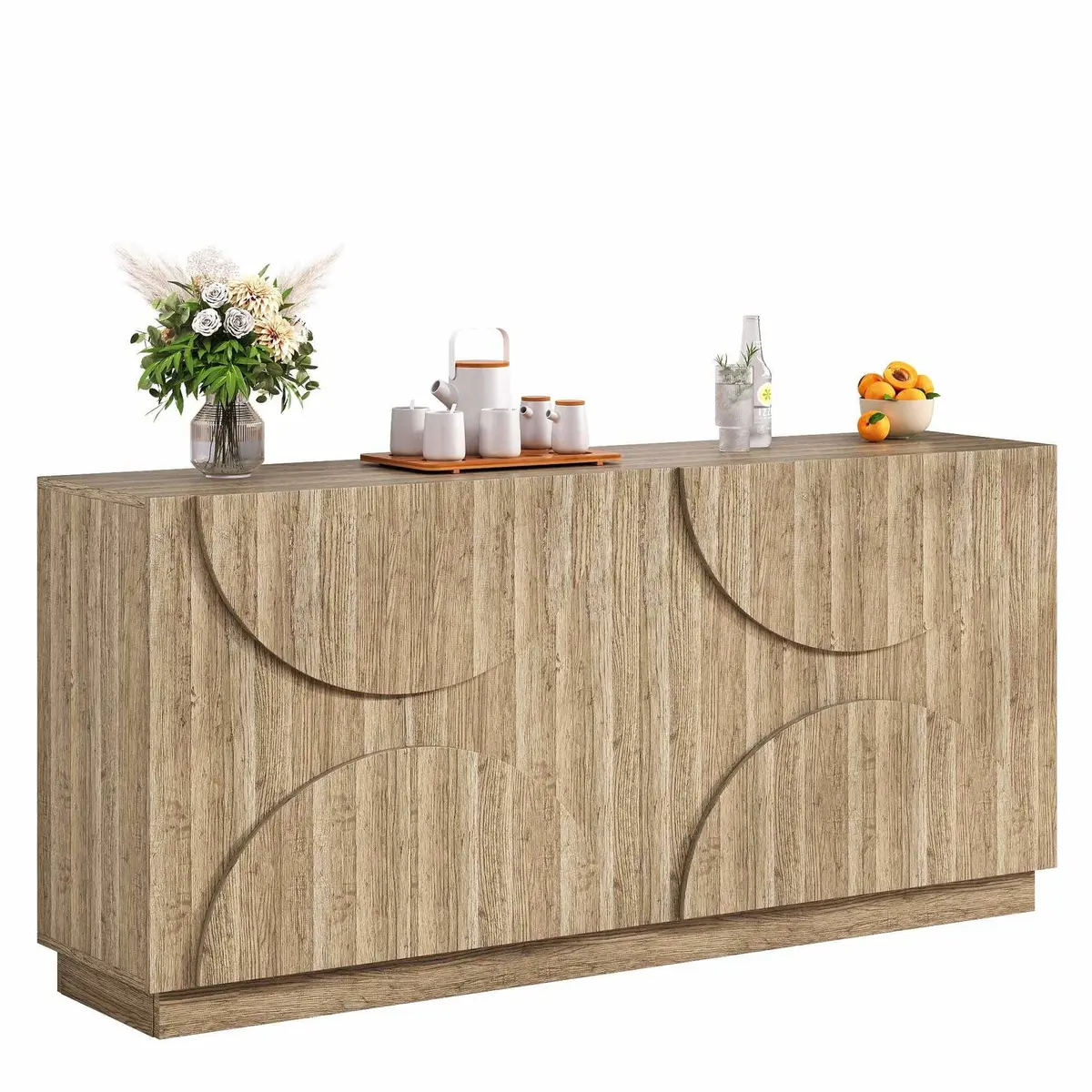Skjenk i tre med hyller – 160x40x80 cm, enkel montering