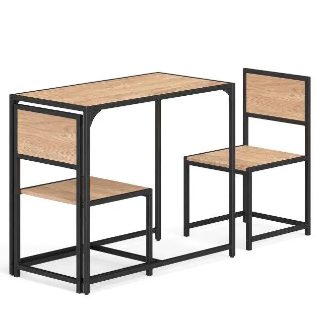 3-delt spisebordsett, metallramme, 2 stoler