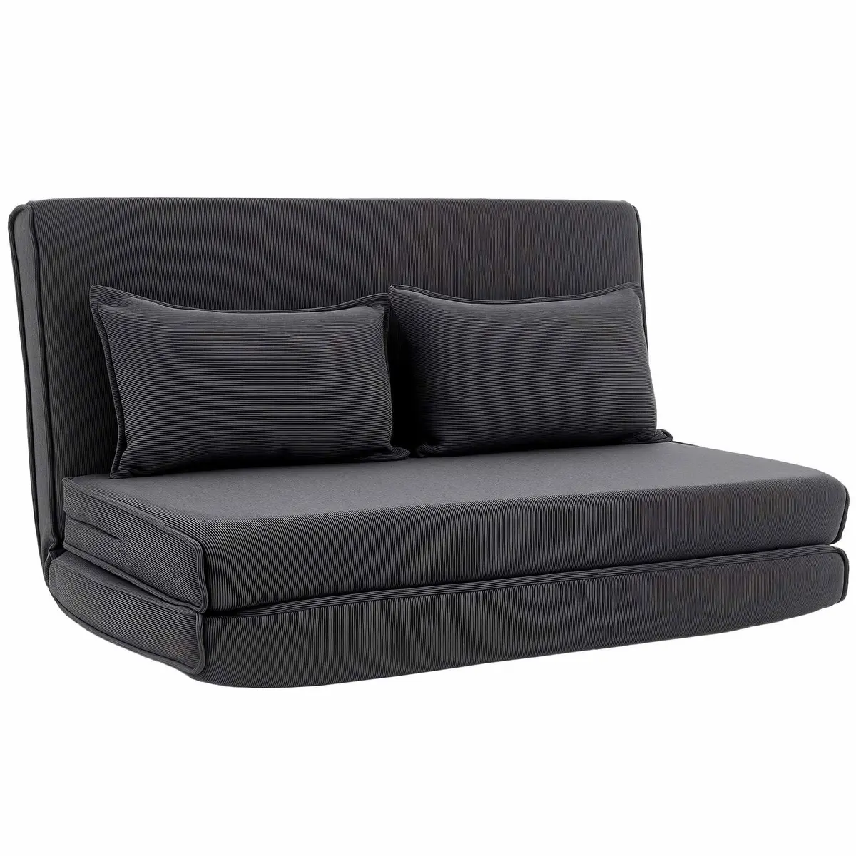 Mørkegrå kordsovesofa – justerbar ryggstøtte, 3-i-1-design