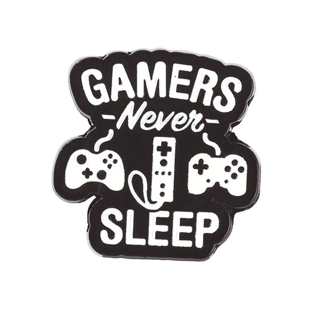 Brosje, Metal - Gamers Never Sleep