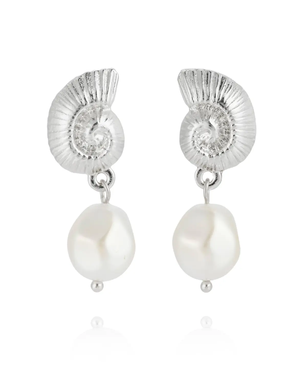 Seadora pearl rhodium earrings