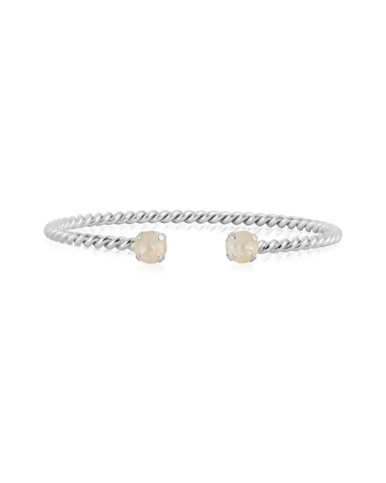 Mini twisted armbånd rhodium linen ignite