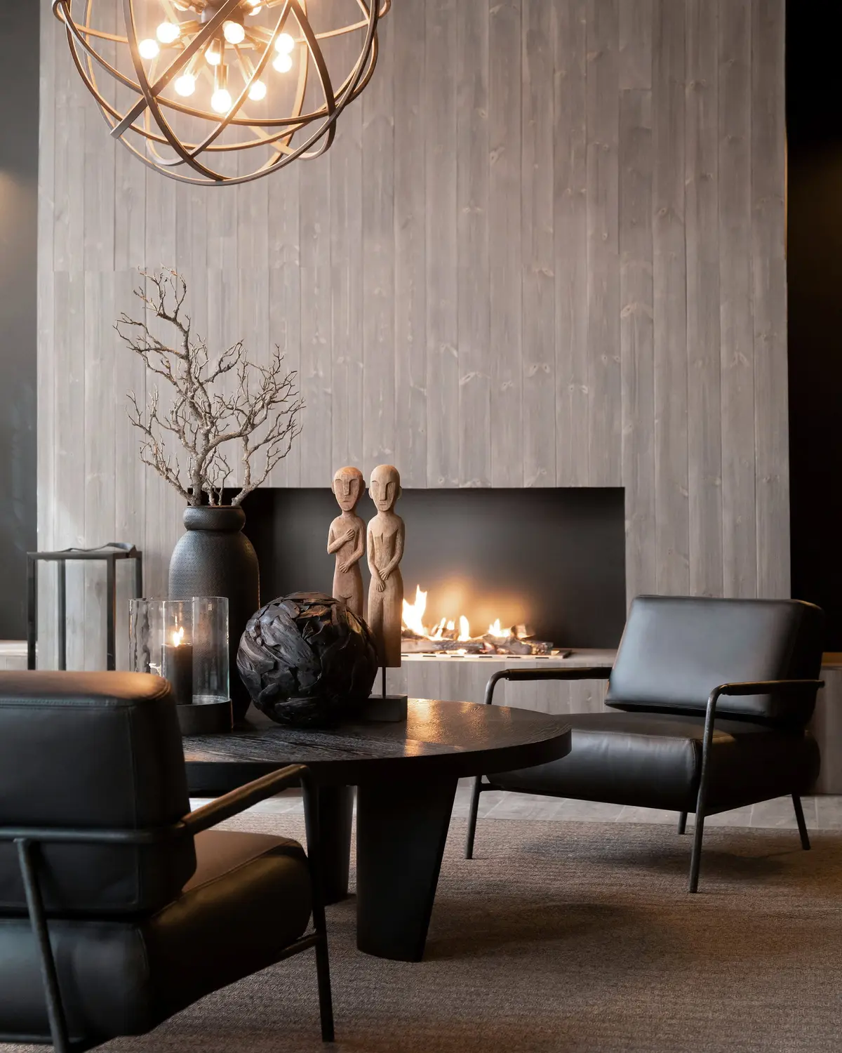 Sinclair lenestol, svart/taupe