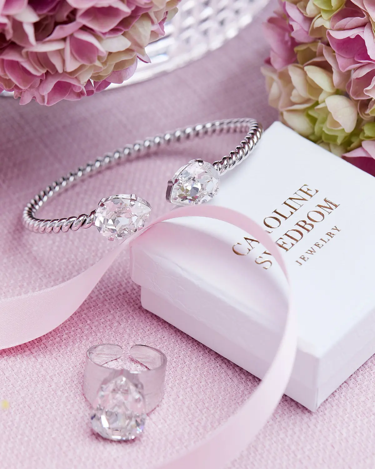 Mini Drop armbånd crystal rhodium