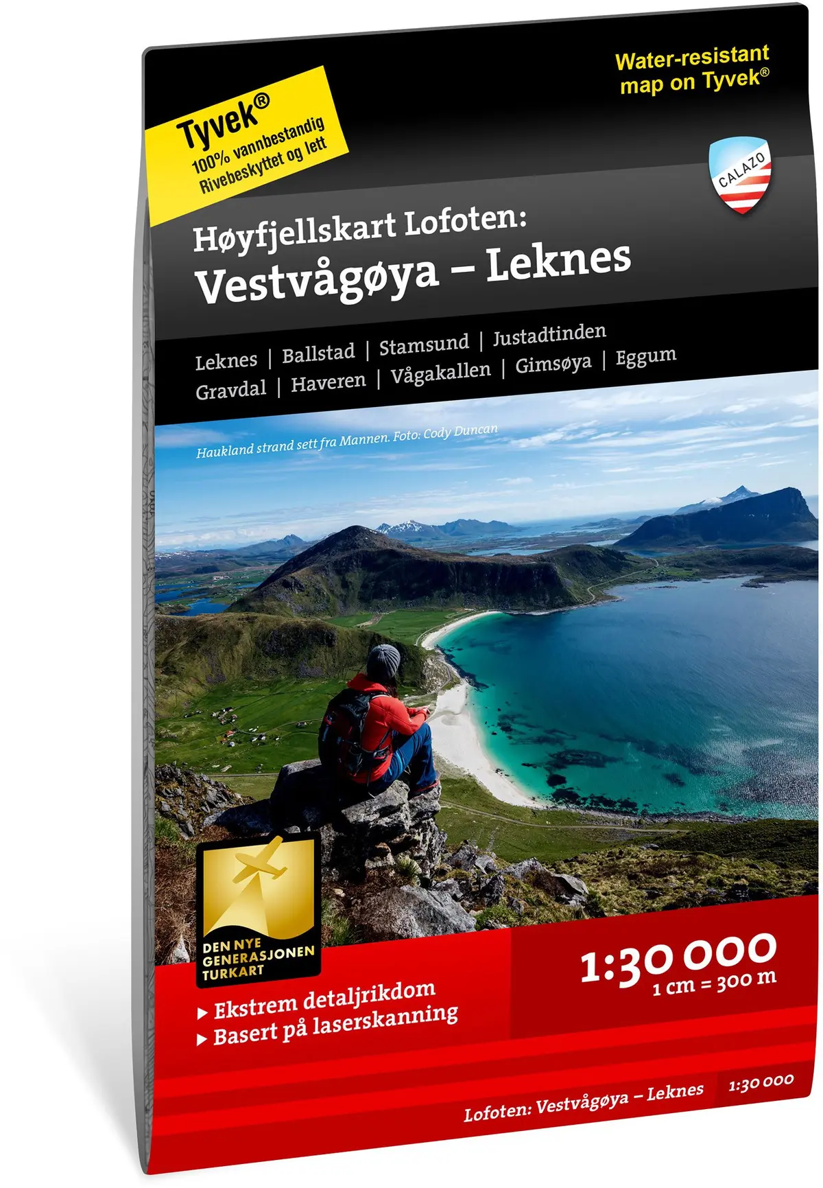 Høyfjellskart Lofoten: Vestvågøya – Leknes 1:30 000