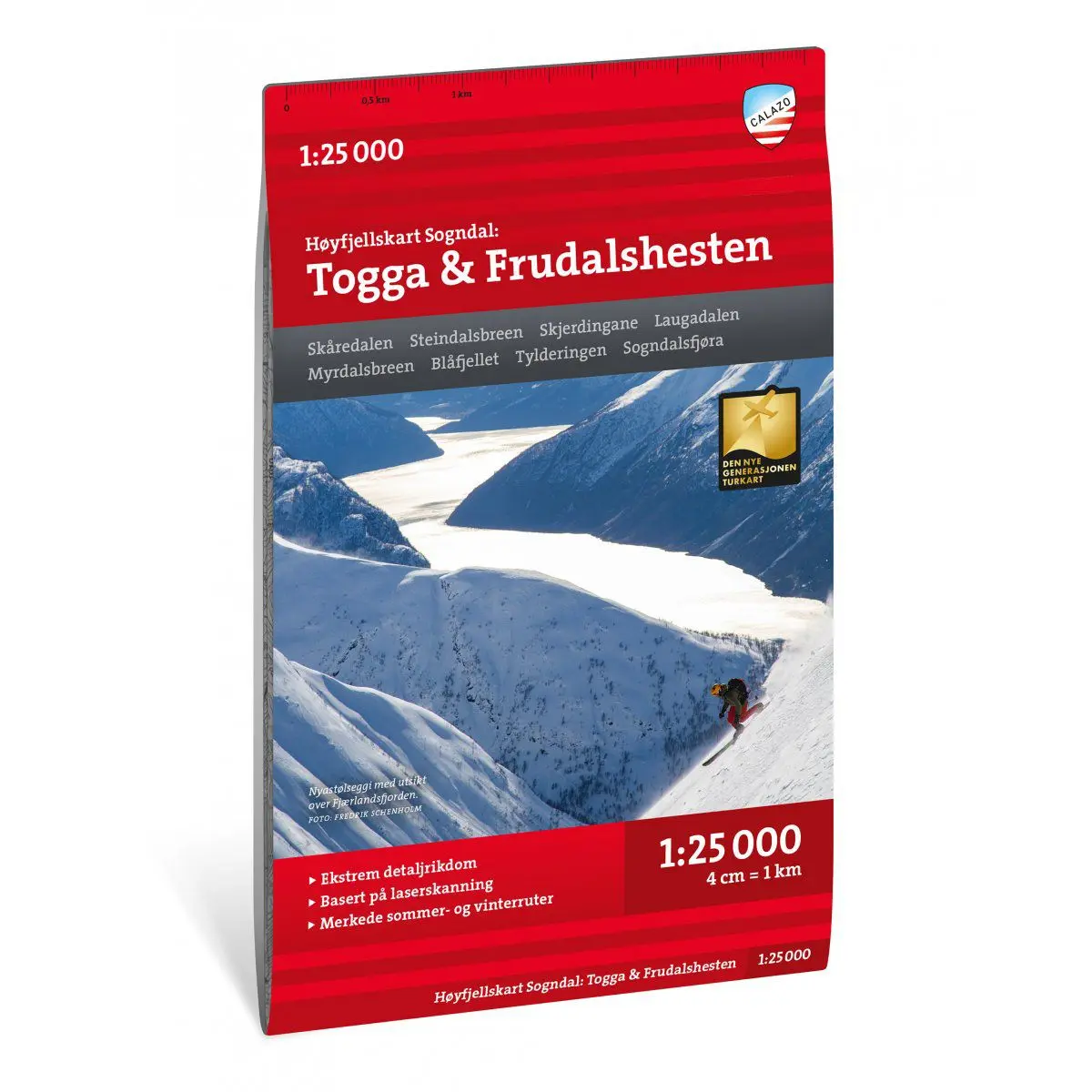 Høyfjellskart Sogndal: Togga Og Frudalshesten 1:25 000
