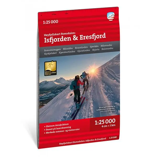 Høyfjellskart Romsdalen: Isfjorden & Eresfjord 1:25 000