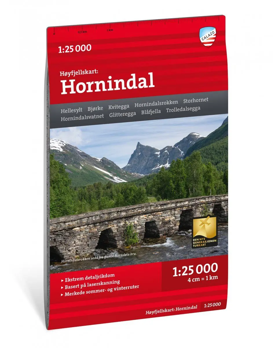 Høyfjellskart Hornindal 1:25 000