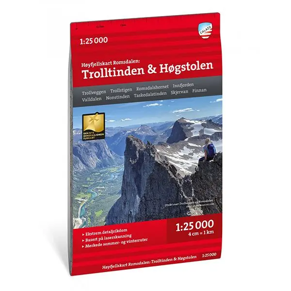Høyfjellskart Romsdalen: Trolltinden & Høgstolen 1:25 000