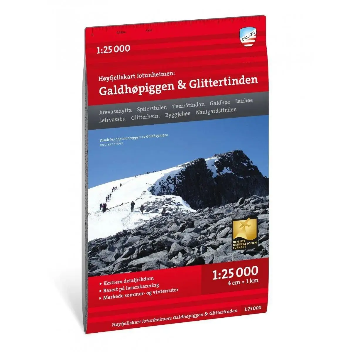 Høyfjellskart Jotunheimen: Galdhøpiggen & Glittertinden 1:25