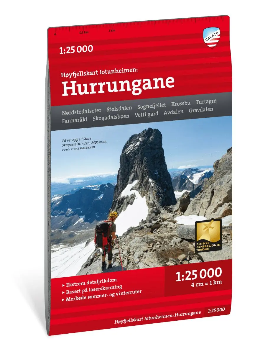 Høyfjellskart Jotunheimen: Hurrungane 1:25 000