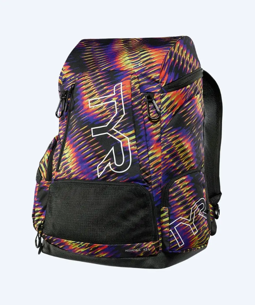 TYR svømmesekk - Alliance Evolved 45L - Lilla/multifarget