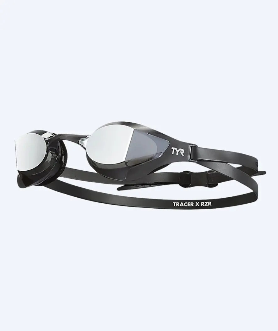 TYR svømmebriller - Tracer-X Racing RZR Mirrored - Svart/sølv