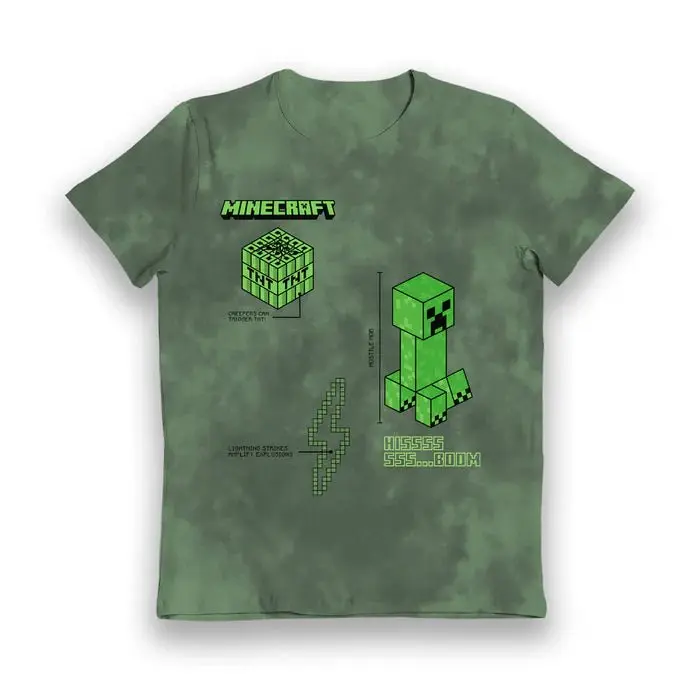 Minecraft T-skjorte Creeper Hissss Boom Tie Dye