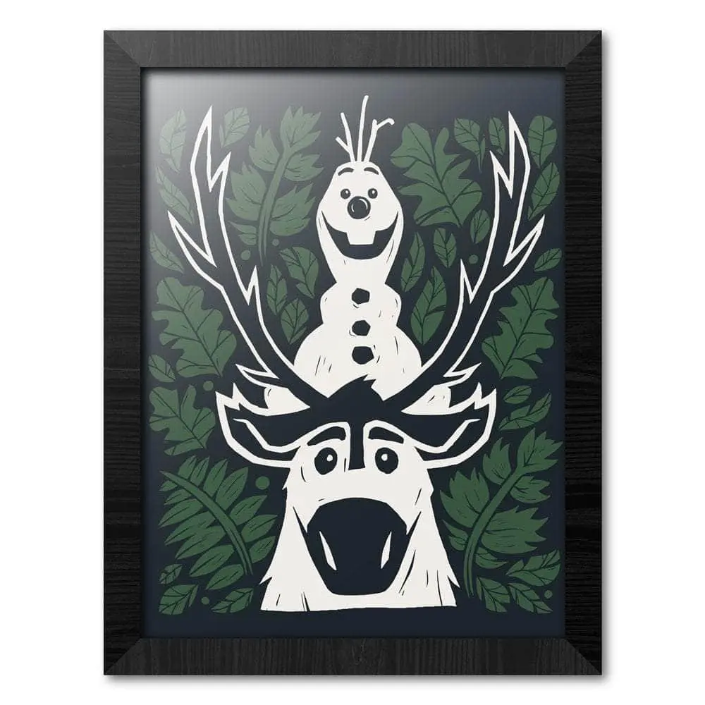 Disney's Frost 2 Innrammet Bilde 30 x 40 cm Olaf og Svein