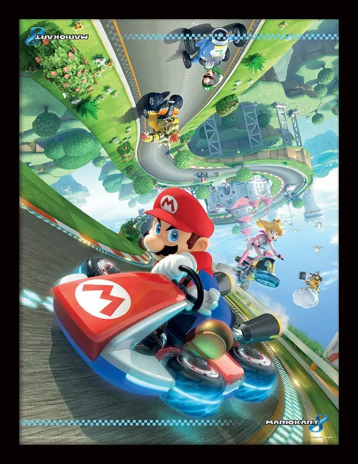 Super Mario Innrammet Bilde 30 x 40 cm Mario Kart 8
