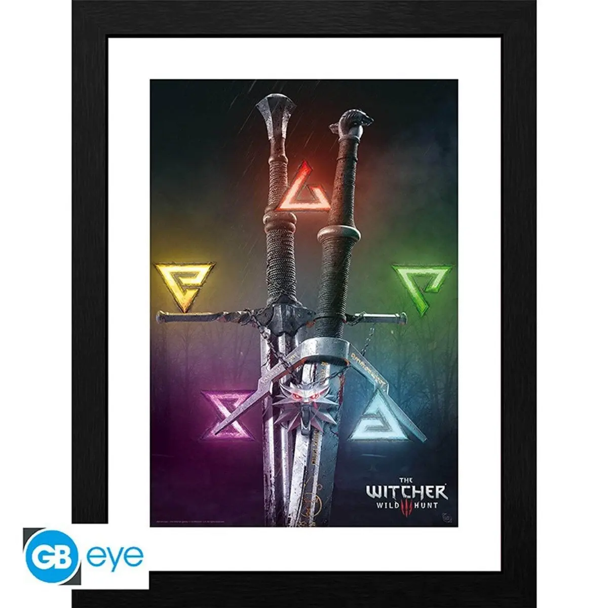 The Witcher Innrammet Bilde 30 x 40 cm Signs & Swords
