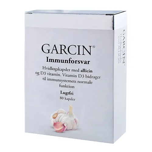 Garcin Hvitløks tabletter m. D3 vitamin | 80 Kapsler