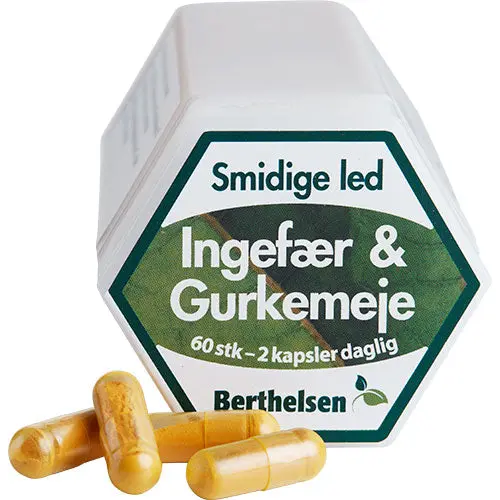 Berthelsen Ingefær & Gurkemeie | 60 Kapsler