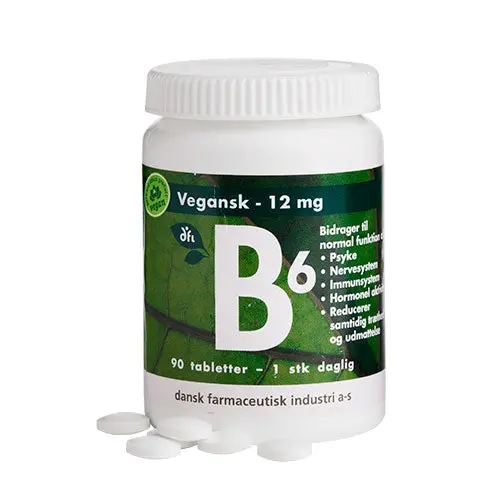 Grønne dfi vitaminer B6 12 mg vegansk | 90 tabletter