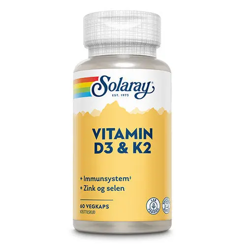 Solaray Vitamin D3 & K2 | 60 Kapsler