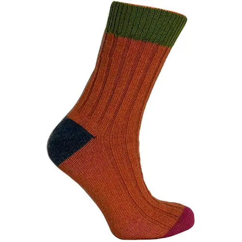 Merinoull Sokker Lime/oransje | Str. 43/46