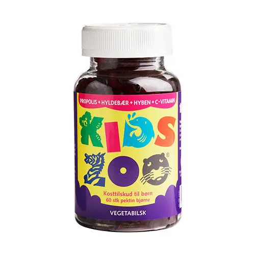 Kids Zoo Propolis M/hyllebær, Nyper + Cvit Vegetabilsk | 60 Vingummi