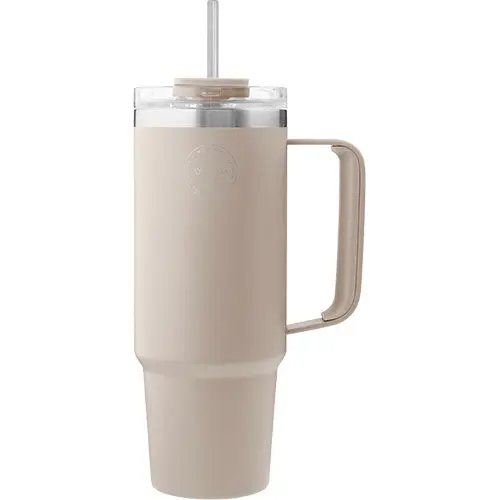 Termokopp med sugerør Cream Beige