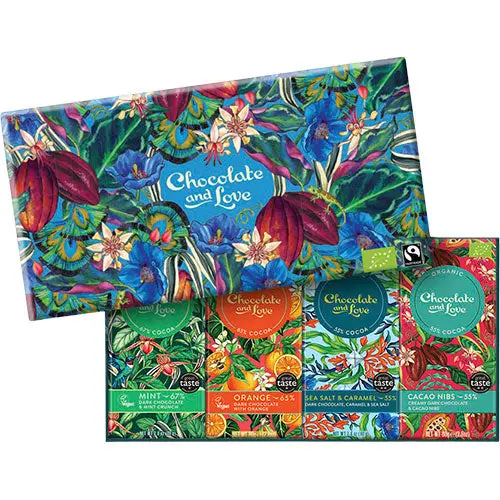 Chocolate and Love Blue Oasis gaveeske Økologisk | 320 g