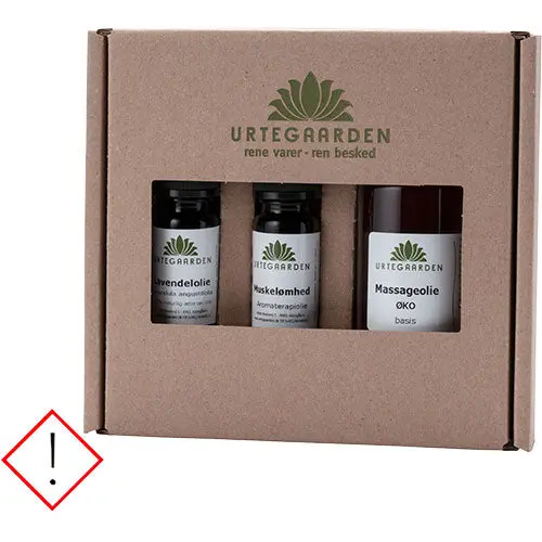 Urtegaarden Massasjesett: 10 ml Lavendel, 10 ml Muskelømhet + 100 ml Massasjeolje