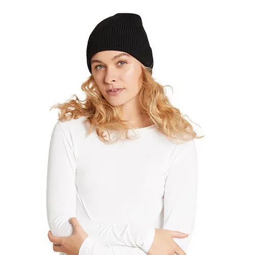 Boody Beanie Lue Ribbed Knit Svart One-Size