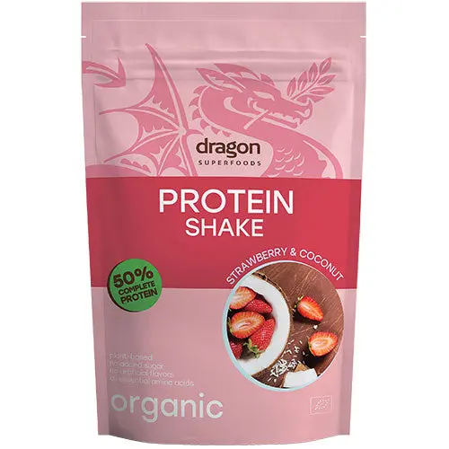 Dragon Superfoods Proteindrikk Jordbær & Kokos Økologisk | 450 g