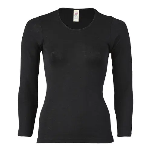 Engel Natur Bluse MerinoUll & Silke Black | Str. 34/36