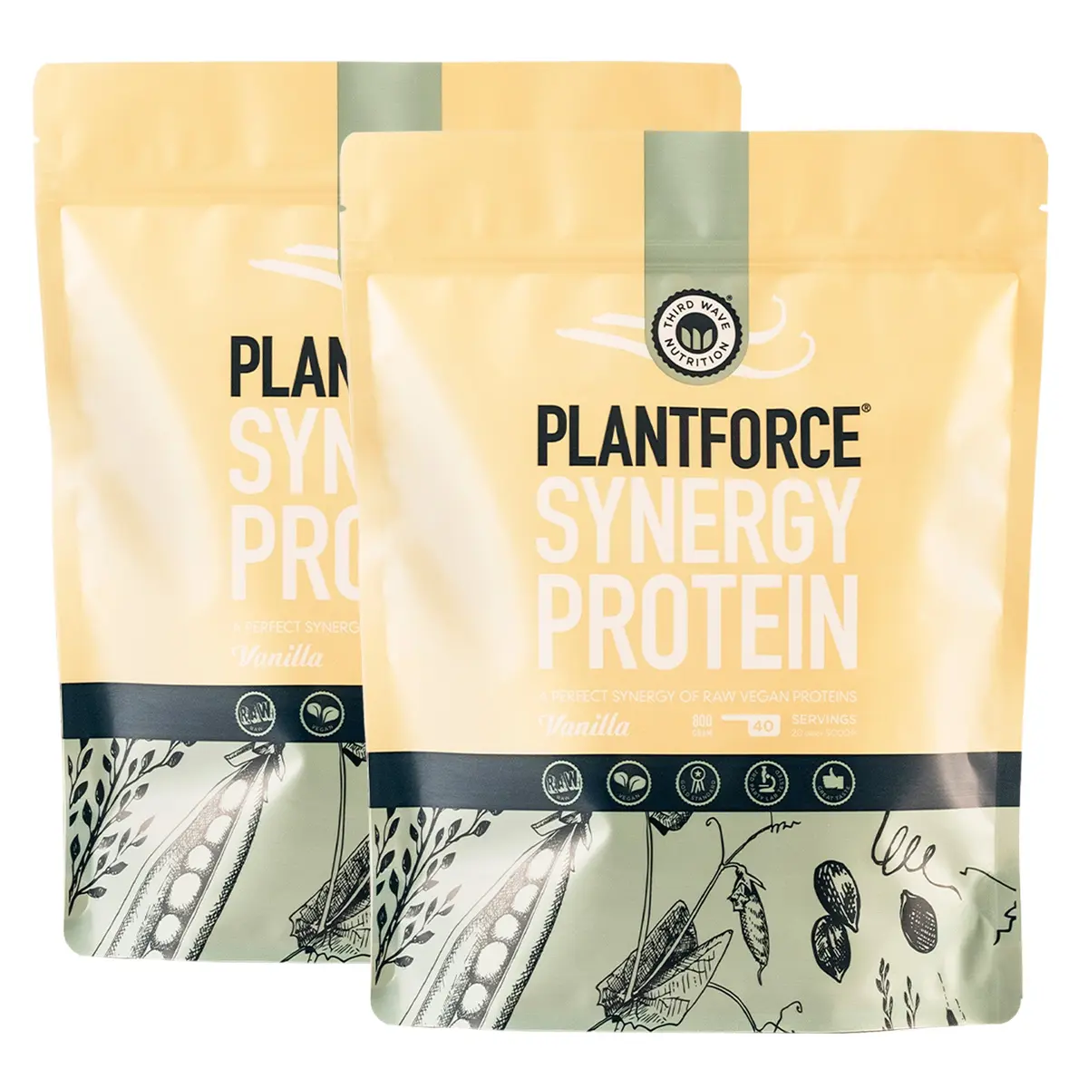 Plantforce Vegansk Proteinpulver Vanilje | 2 x 800 g