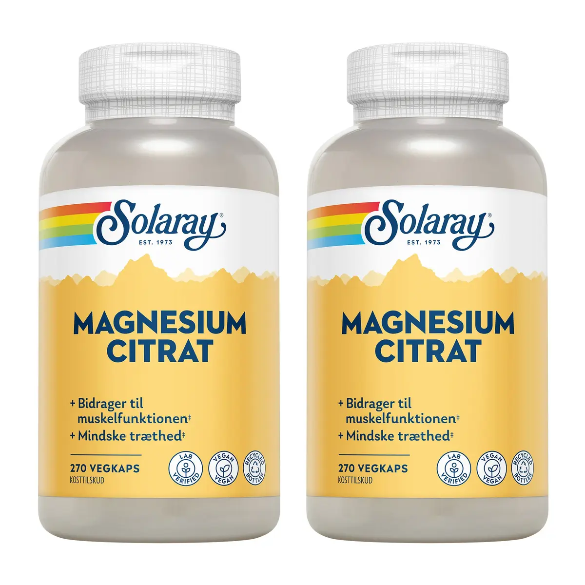 Solaray Magnesium Citrat | 2 x 270 Kapsler