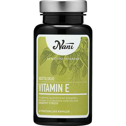 Nani Vitamin E - 100 % vegetabilsk | 60 Kapsler