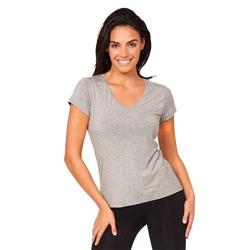 Boody Women’s V-Neck T-Shirt Lysegrå | Str. S