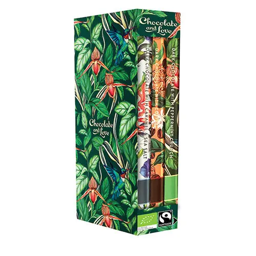 Chocolate and Love Mint Library Box sjokolade Mint, Coffee & Sea Salt fra | 240 g