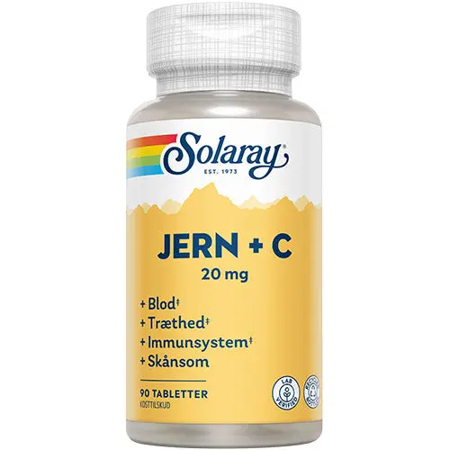 Solaray Jern + C-Vitamin Kapsler | 90 tabletter