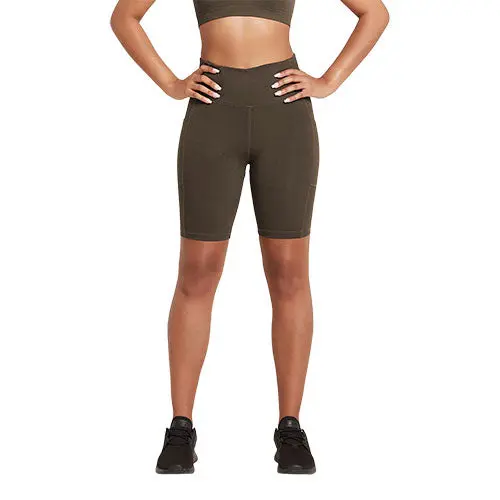 Boody 8" High-Waist Shorts Dark Olive Motivate