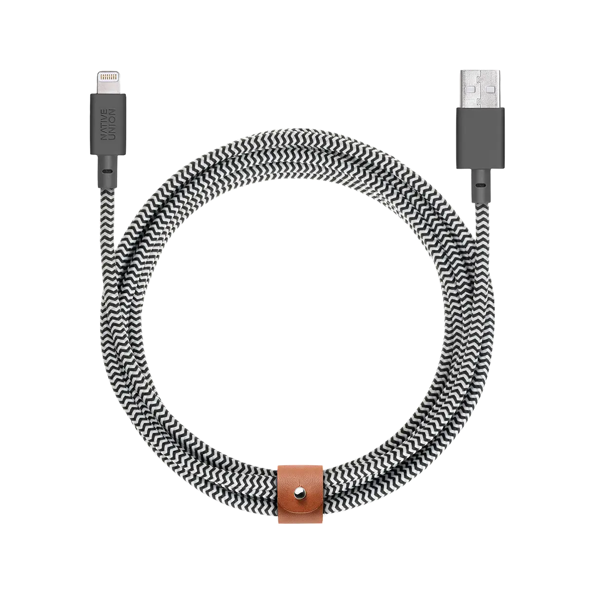 Native Union 3m USB-A til Lightning Belt Ladekabel - Zebra