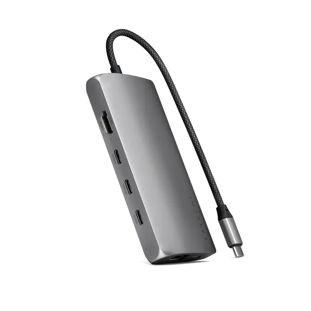 Satechi USB-C 8K Multiport Adapter med Ethernet V3 - Stellargrå