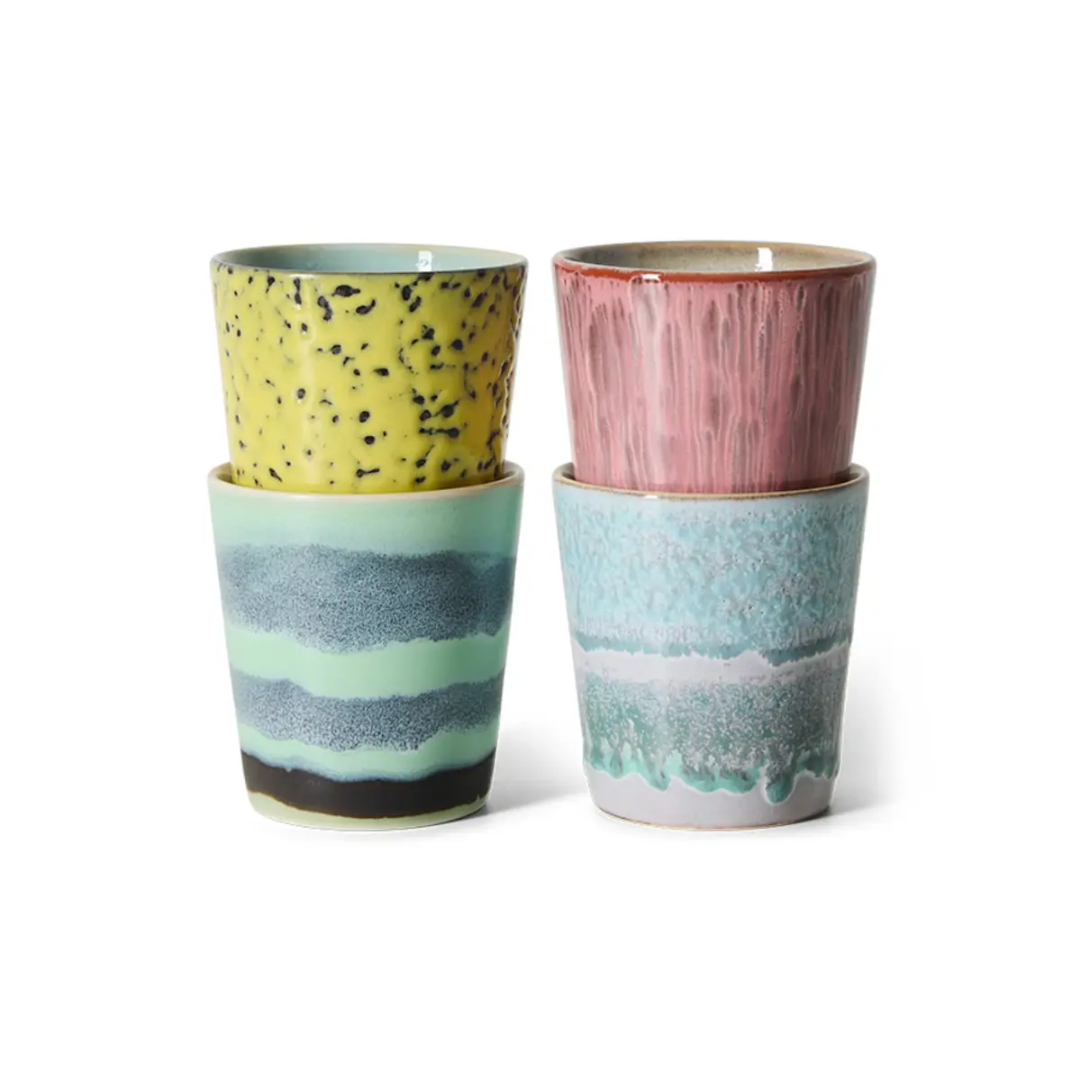 4 stk Kaffekopper Artistic | 70s Ceramics