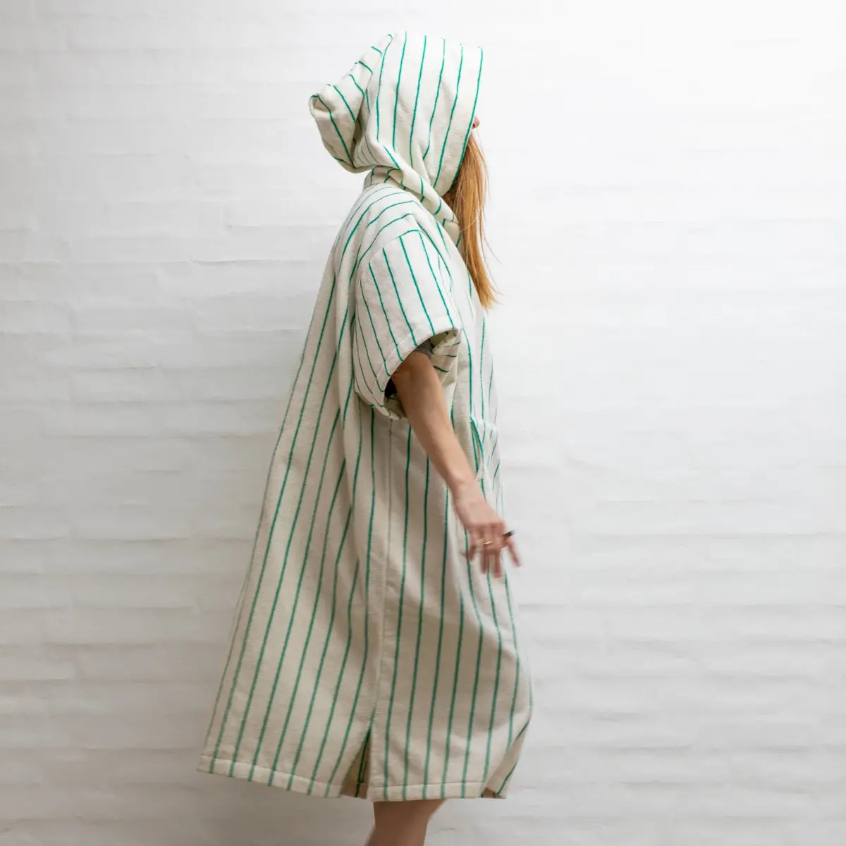 Badeponcho Pure White & Grass