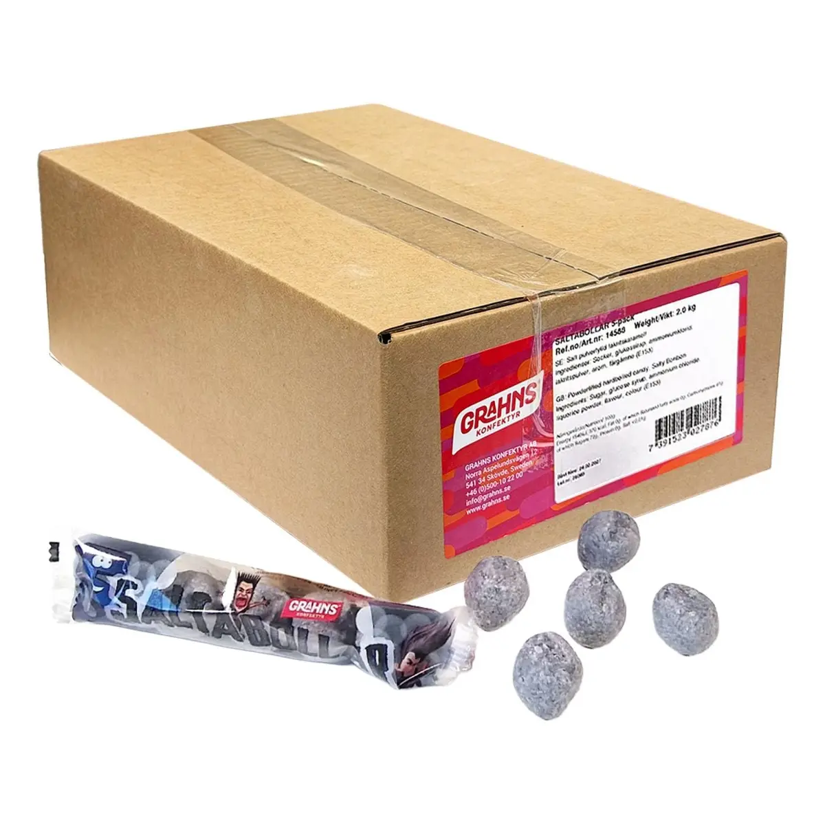 Grahns Saltabollar 2kg | Storpakk | Ca 58x5pk