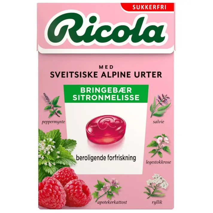 Ricola Bringebær & Sitron Sukkerfri 20x50g
