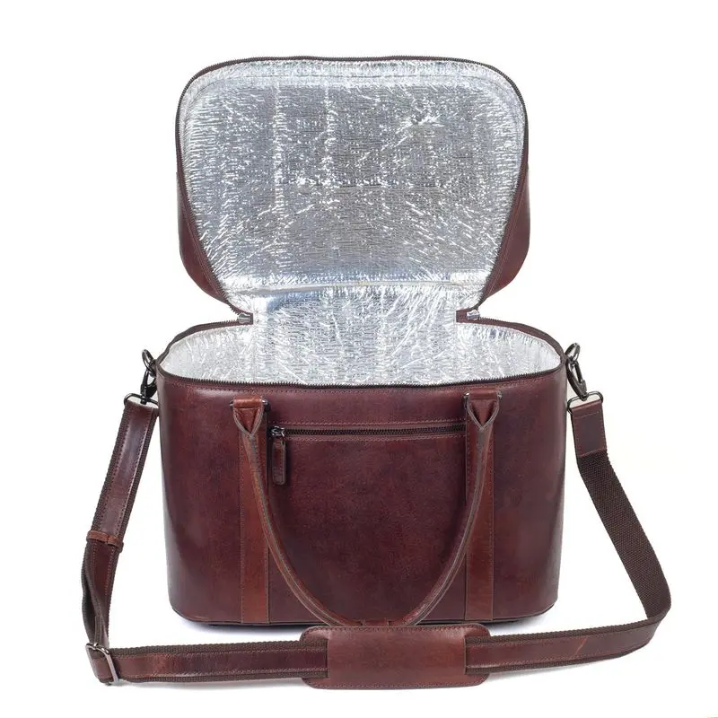 Kjøleveske CAB Tylösand 36x29x26 cm Brunt Skinn