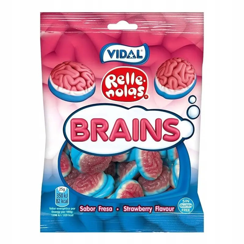 Vidal Jelly Filled Brains 14x90g Storpakk