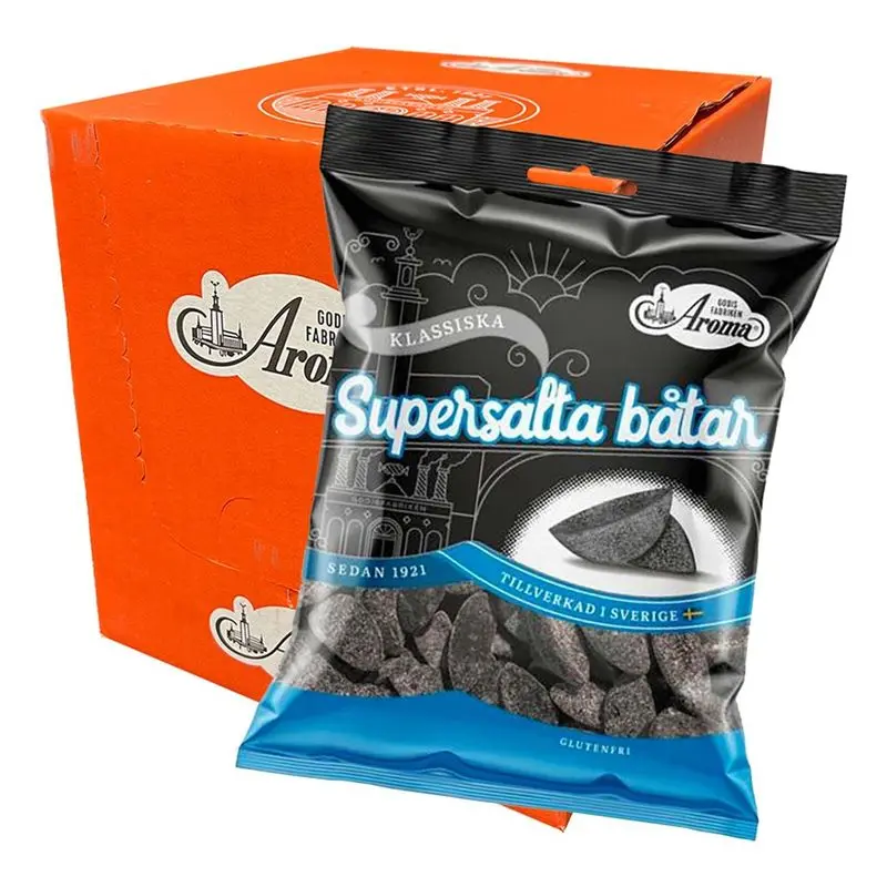 Aroma Supersalte Lakrisbåter 20x70g | Storpakk